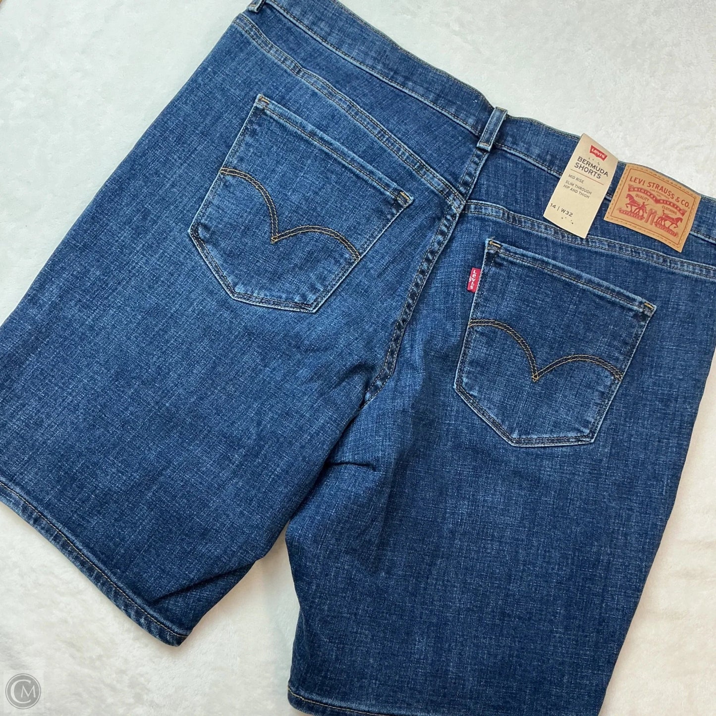 Shorts By Levis In Blue Denim, Size: 14