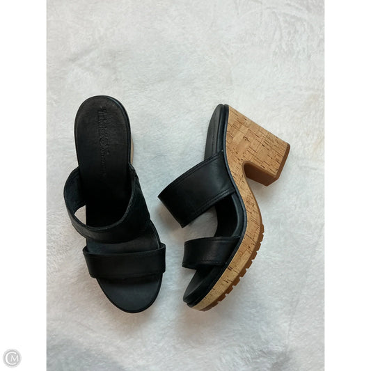 Sandals Heels Block By Timberland In Black & Tan, Size: 8