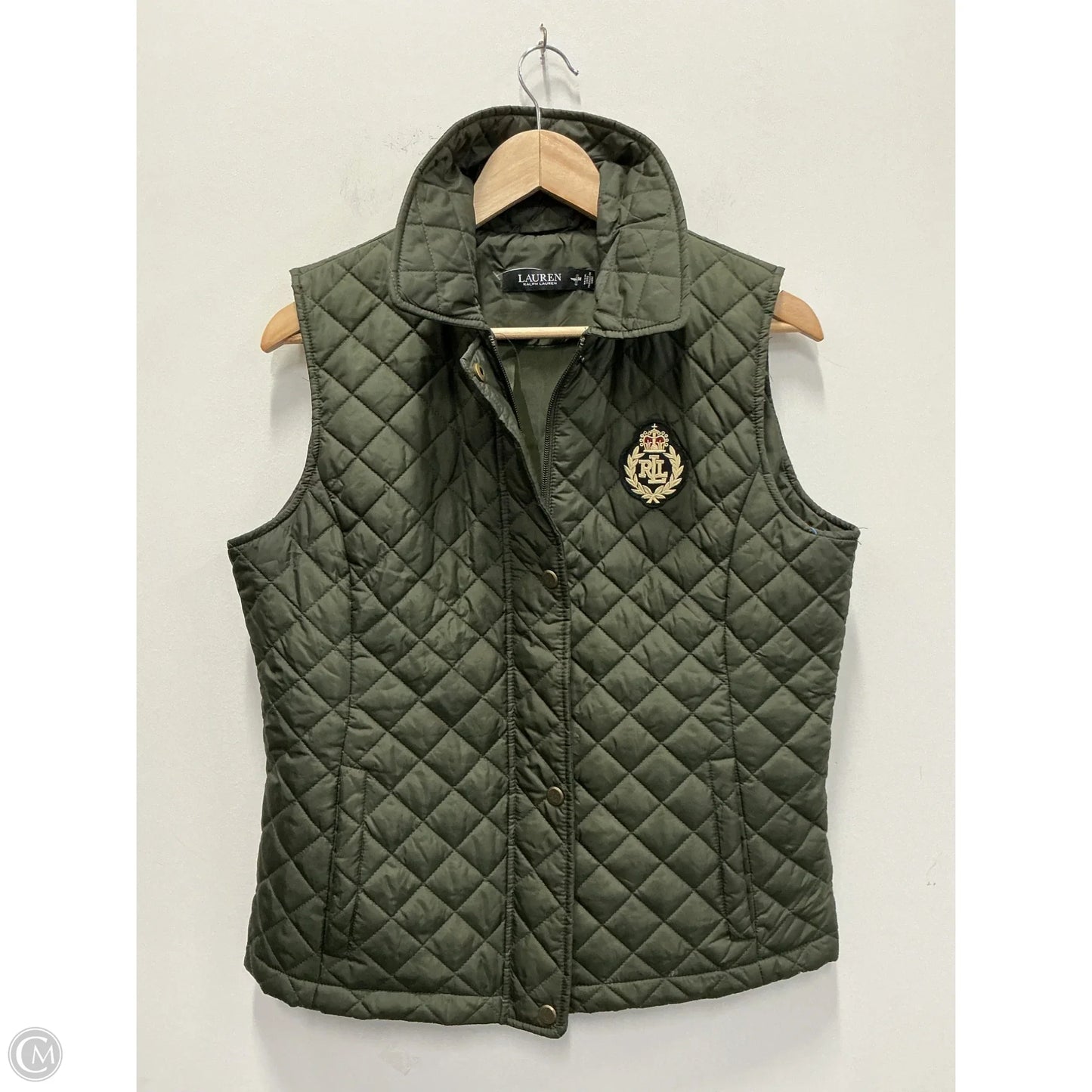 Vest Puffer & Quilted By Lauren By Ralph Lauren In Green, Size: M