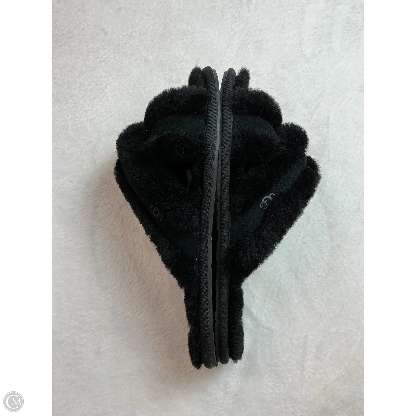 Slippers Designer By Ugg In Black, Size: 8