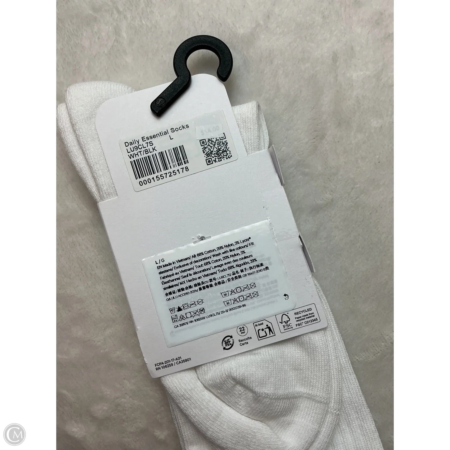 Socks By Lululemon In White, Size: L