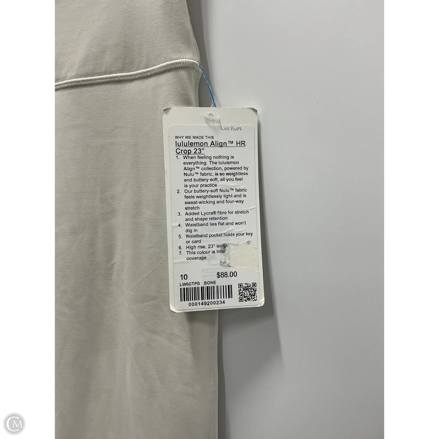 Athletic Leggings By Lululemon In White, Size: 10