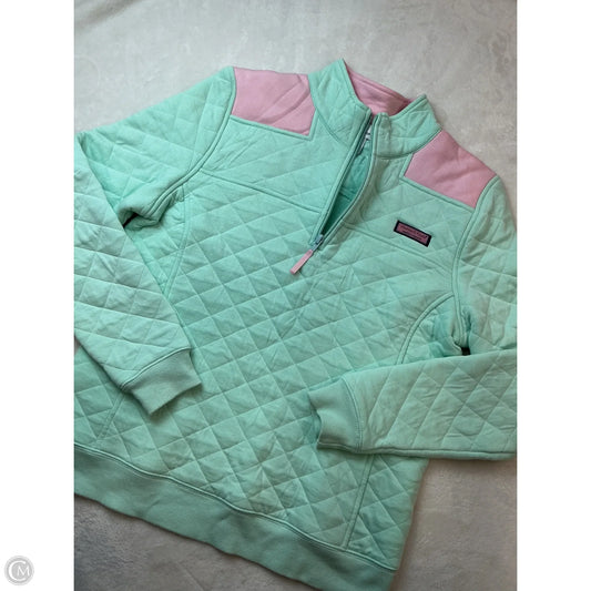 Sweatshirt Collar By Vineyard Vines In Green & Pink, Size: S