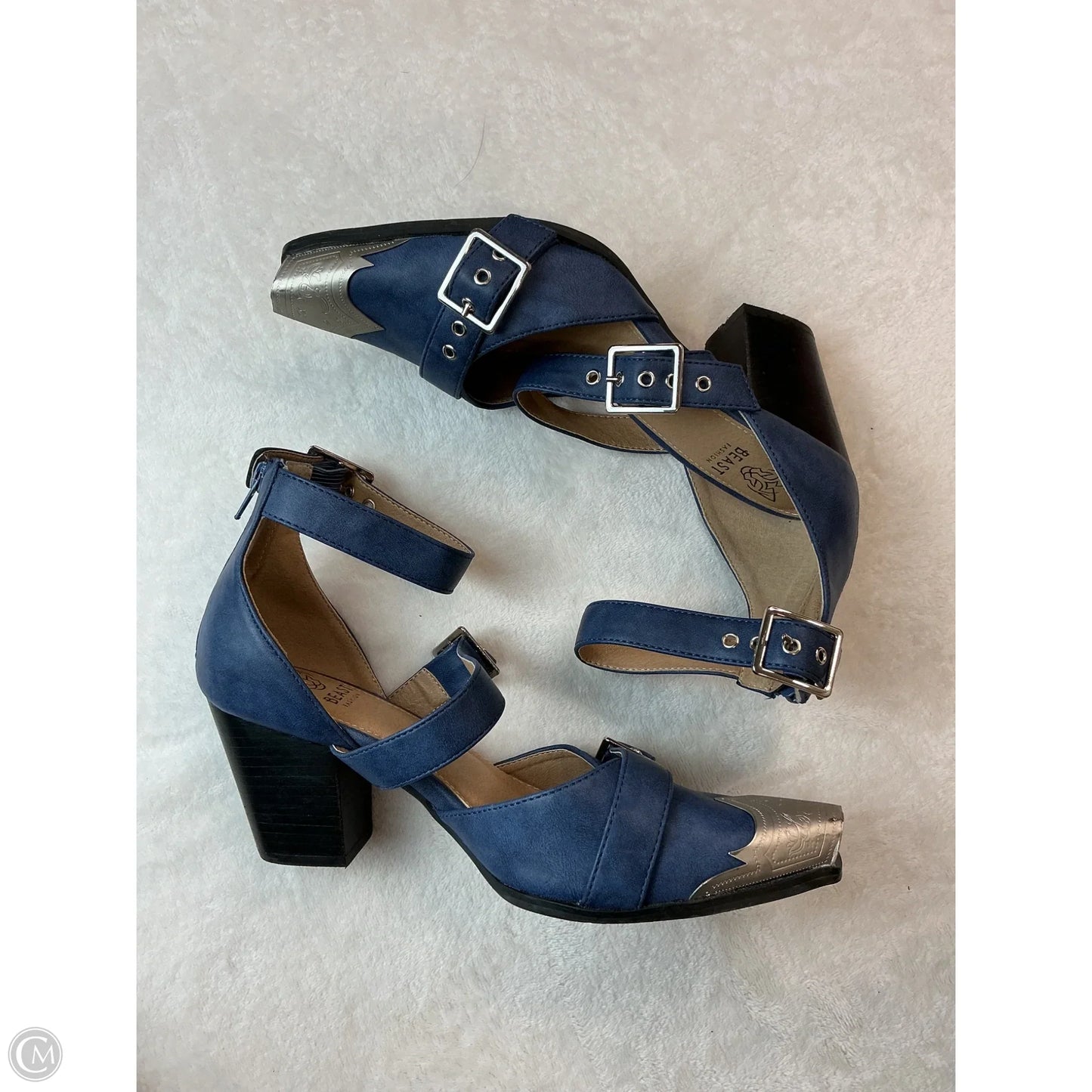 Shoes Heels Block By Clothes Mentor In Navy, Size: 7.5