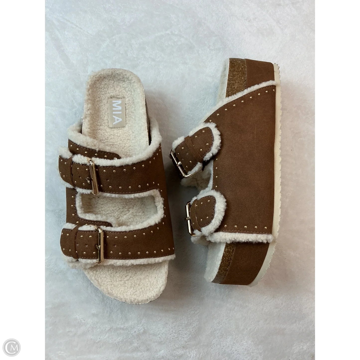 Sandals Heels Platform By Mia In Brown, Size: 10