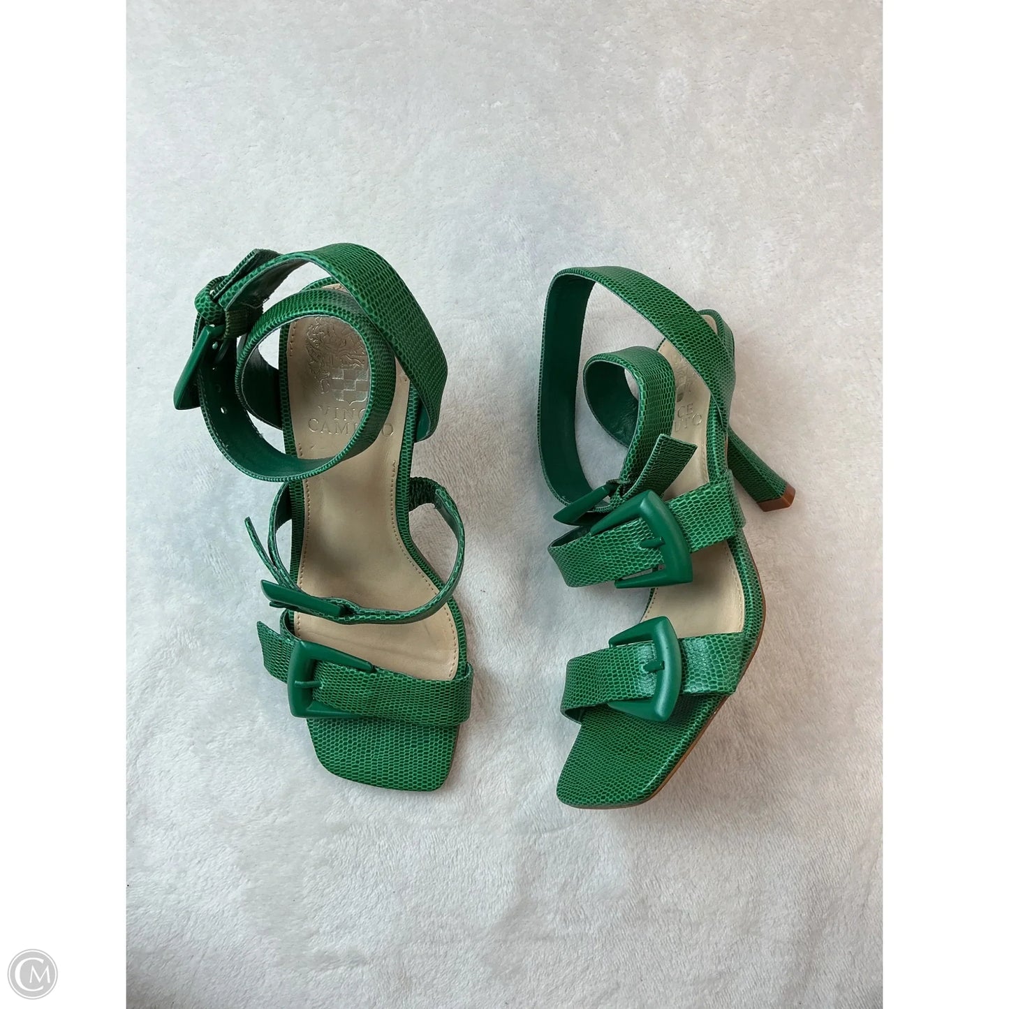 Sandals Heels Stiletto By Vince Camuto In Green, Size: 5