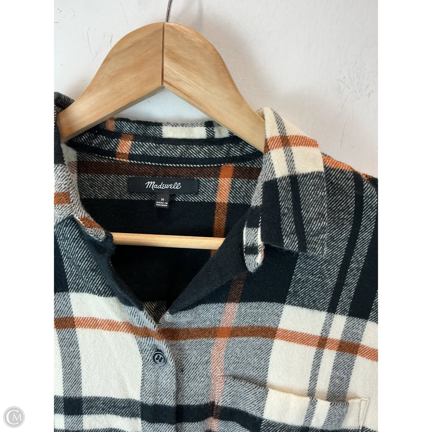Jacket Shirt By Madewell In Plaid Pattern, Size: M