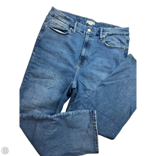 Jeans Straight By Good American In Blue Denim, Size: Xl