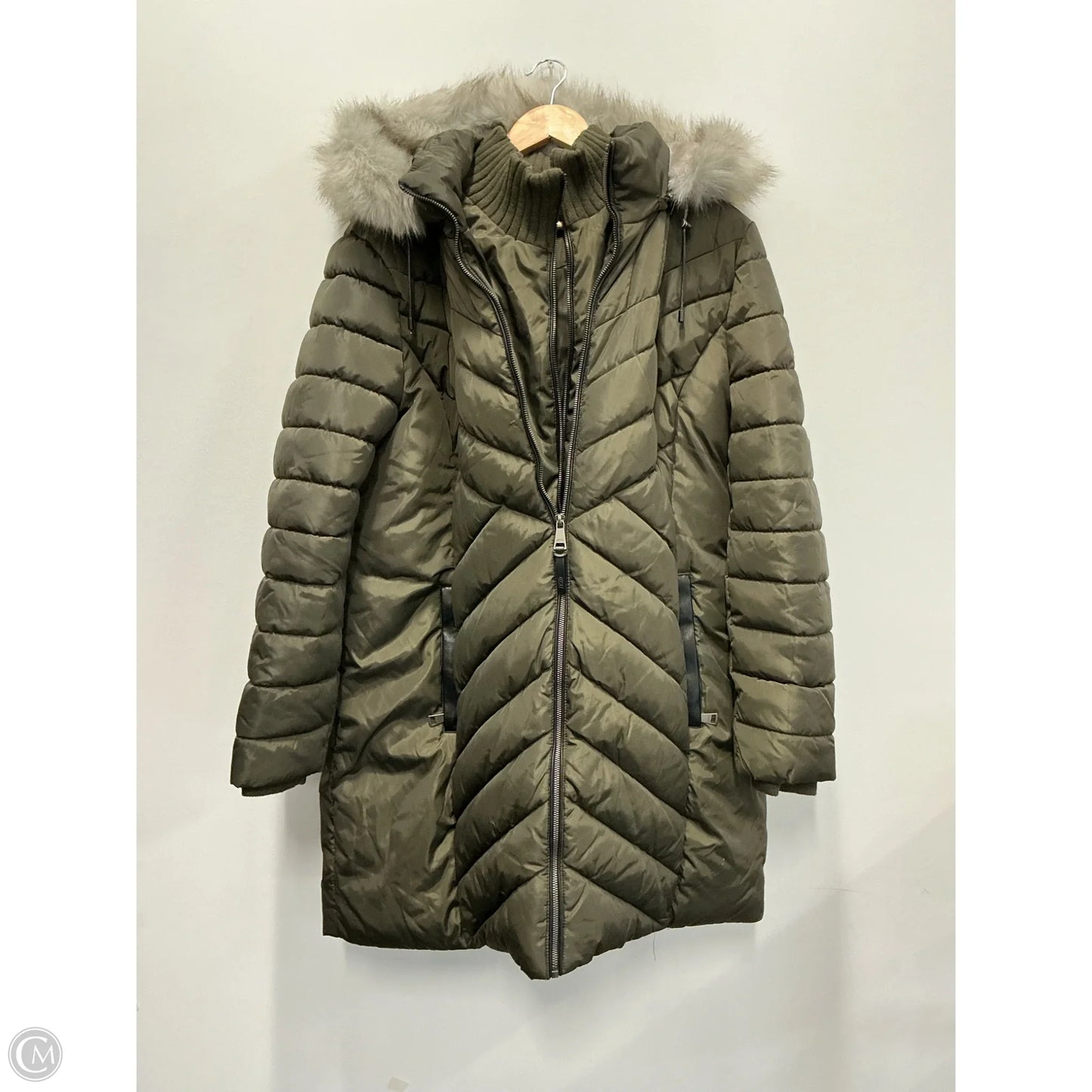 Coat Puffer & Quilted By Dkny In Green, Size: Xxl