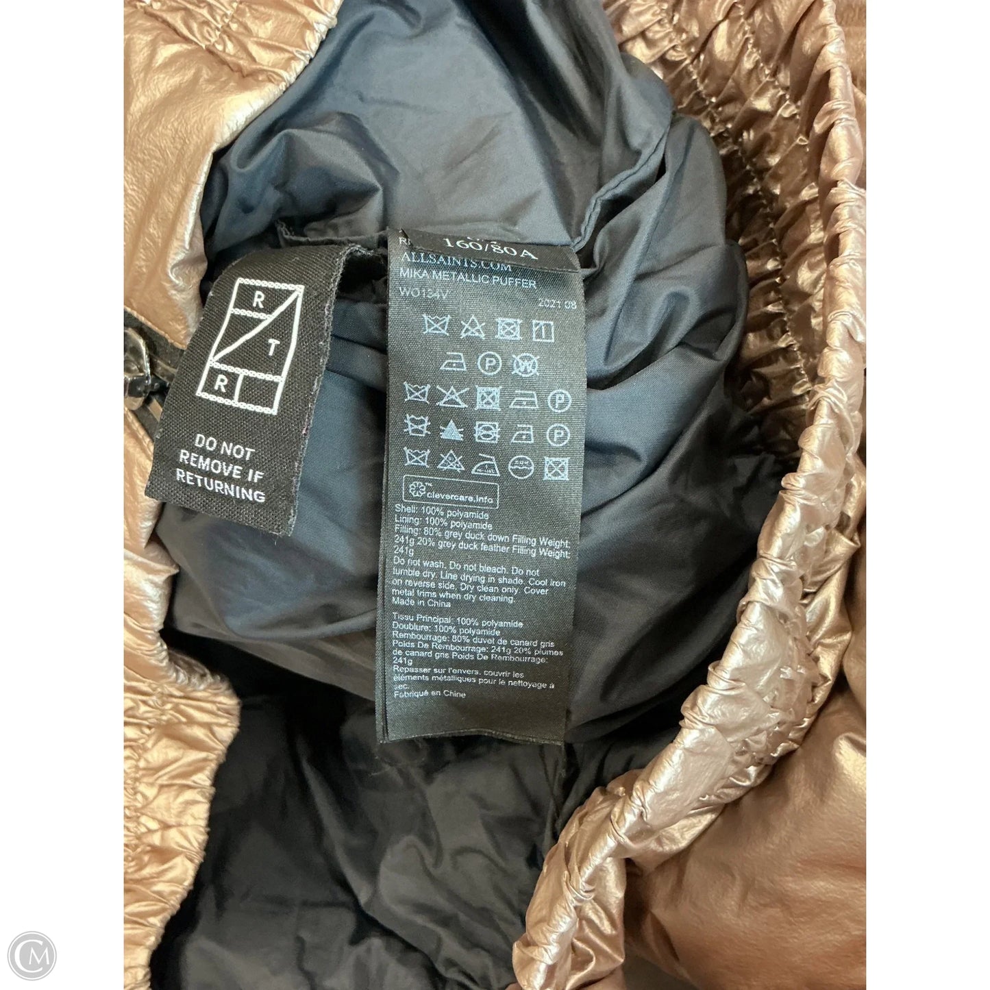 Jacket Designer By All Saints In Rose Gold, Size: 2