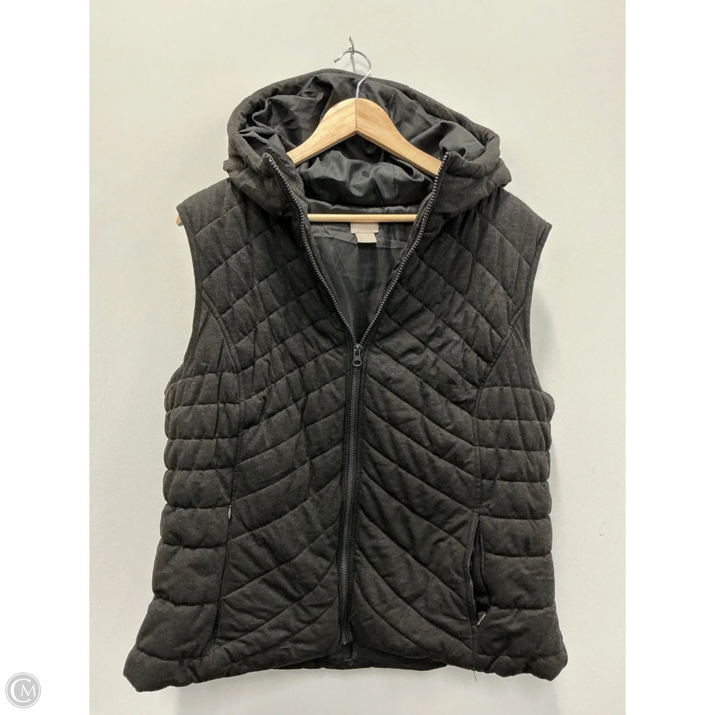 Vest Puffer & Quilted By Chicos In Black, Size: Xl