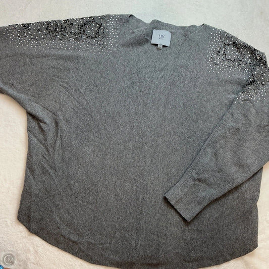 Top Long Sleeve By Milano In Grey, Size: 1x