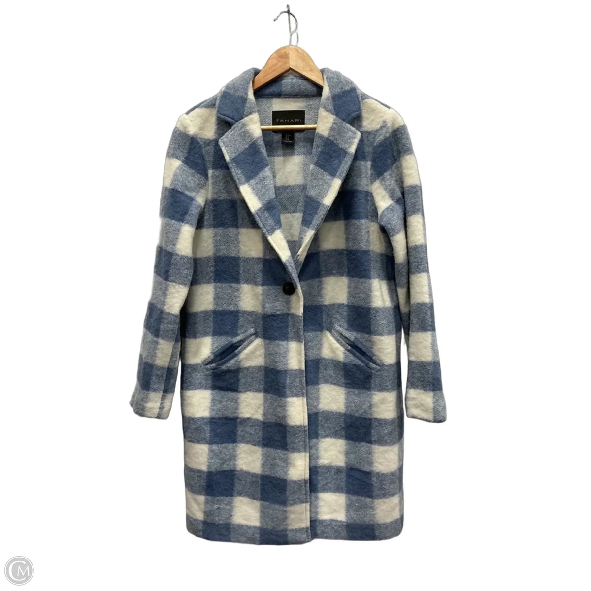 Coat Wool By Tahari In Blue, Size: M