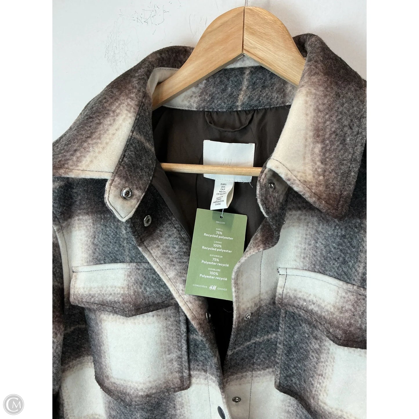 Jacket Shirt By H&m In Brown, Size: S