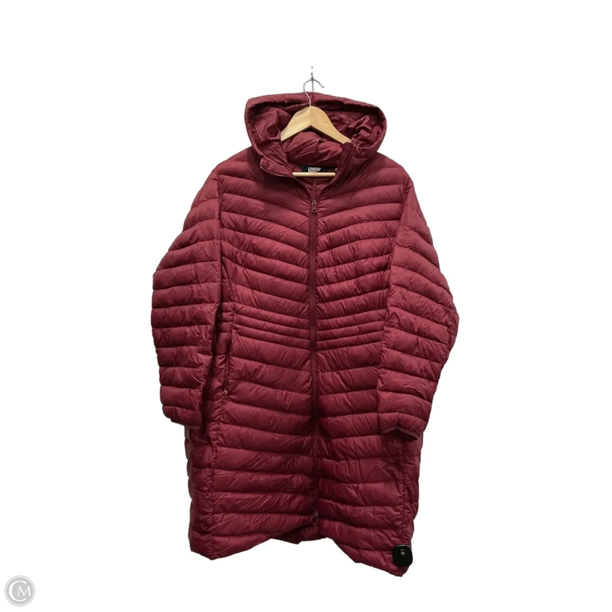 Jacket Puffer & Quilted By Lands End In Red, Size: 1x
