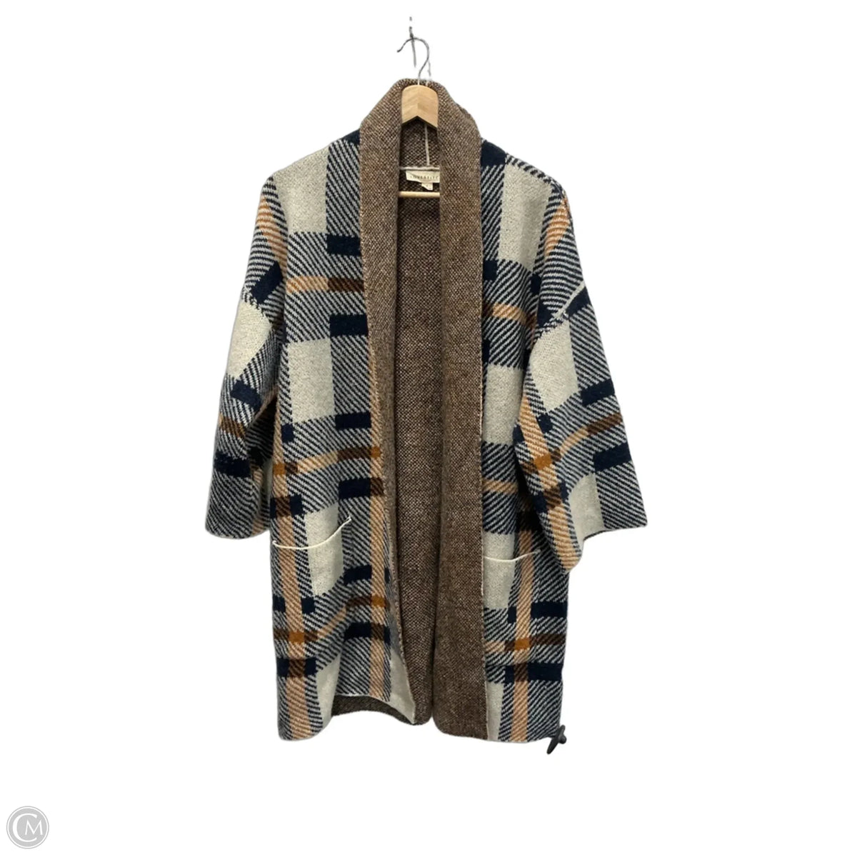 Cardigan By Lovestitch In Plaid Pattern, Size: L
