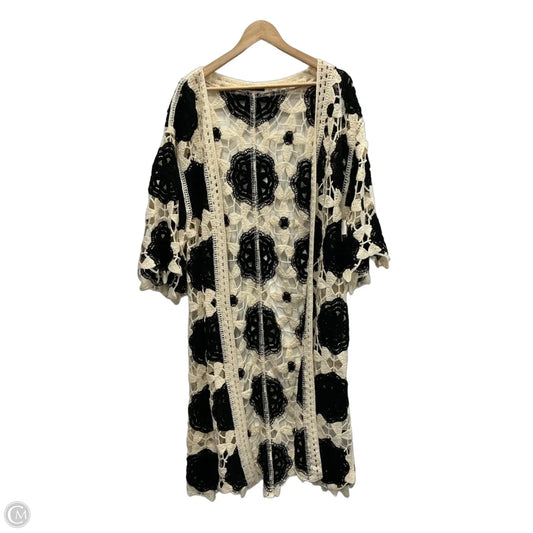 Cardigan By Do Everything In Love In Black & Cream, Size: Osfm