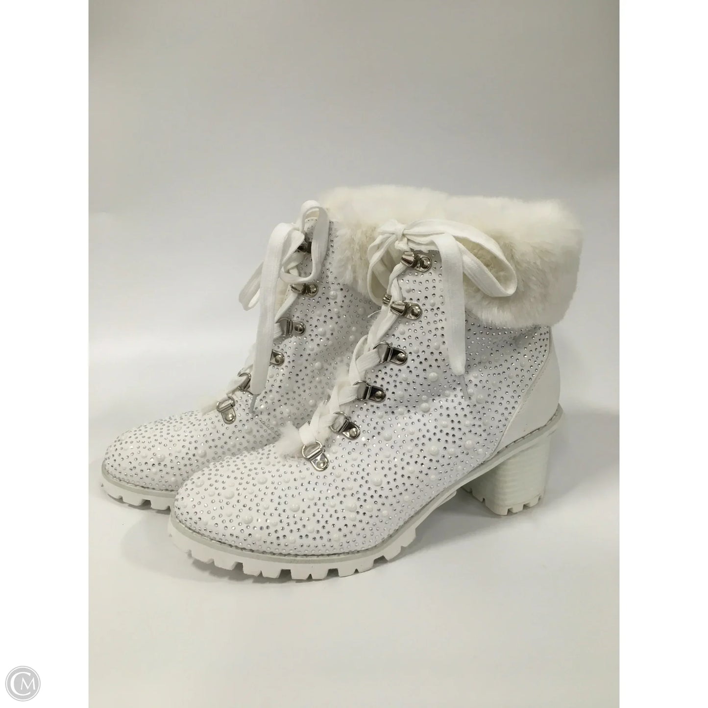 Boots Ankle Heels By lauren lorraine  In White, Size: 8.5