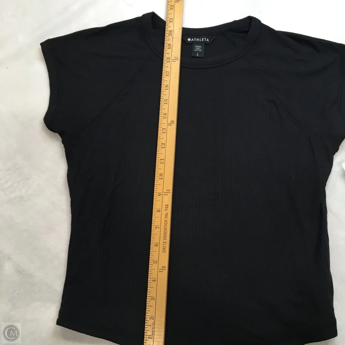 Athletic Top Short Sleeve By Athleta In Black, Size: L