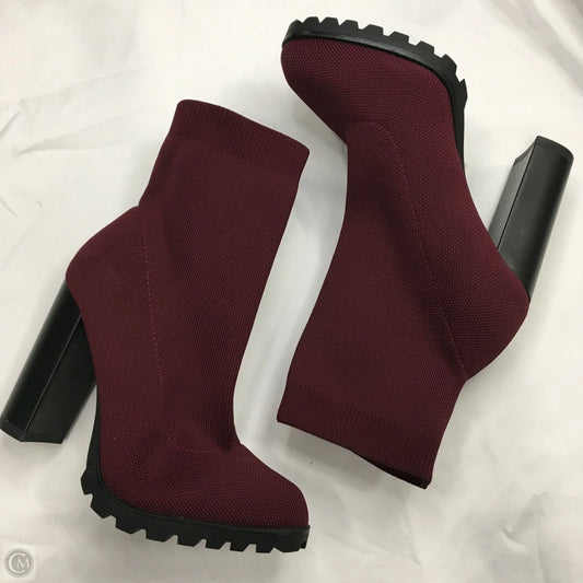 Boots Ankle Heels By Shoedazzle In Maroon, Size: 8