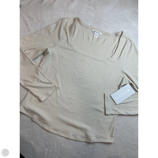 Athletic Top Long Sleeve Crewneck By Athleta In Cream, Size: Xl