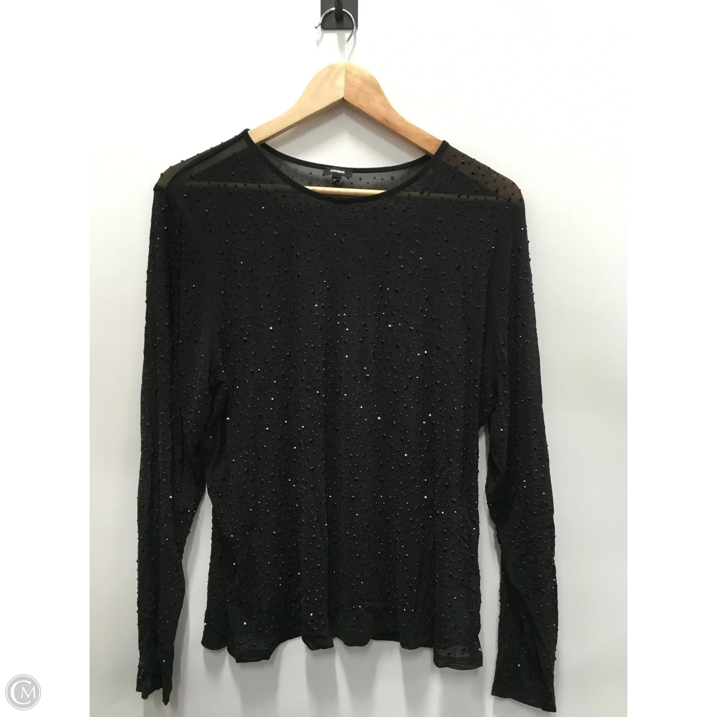 Top Long Sleeve By Express In Black, Size: Xl