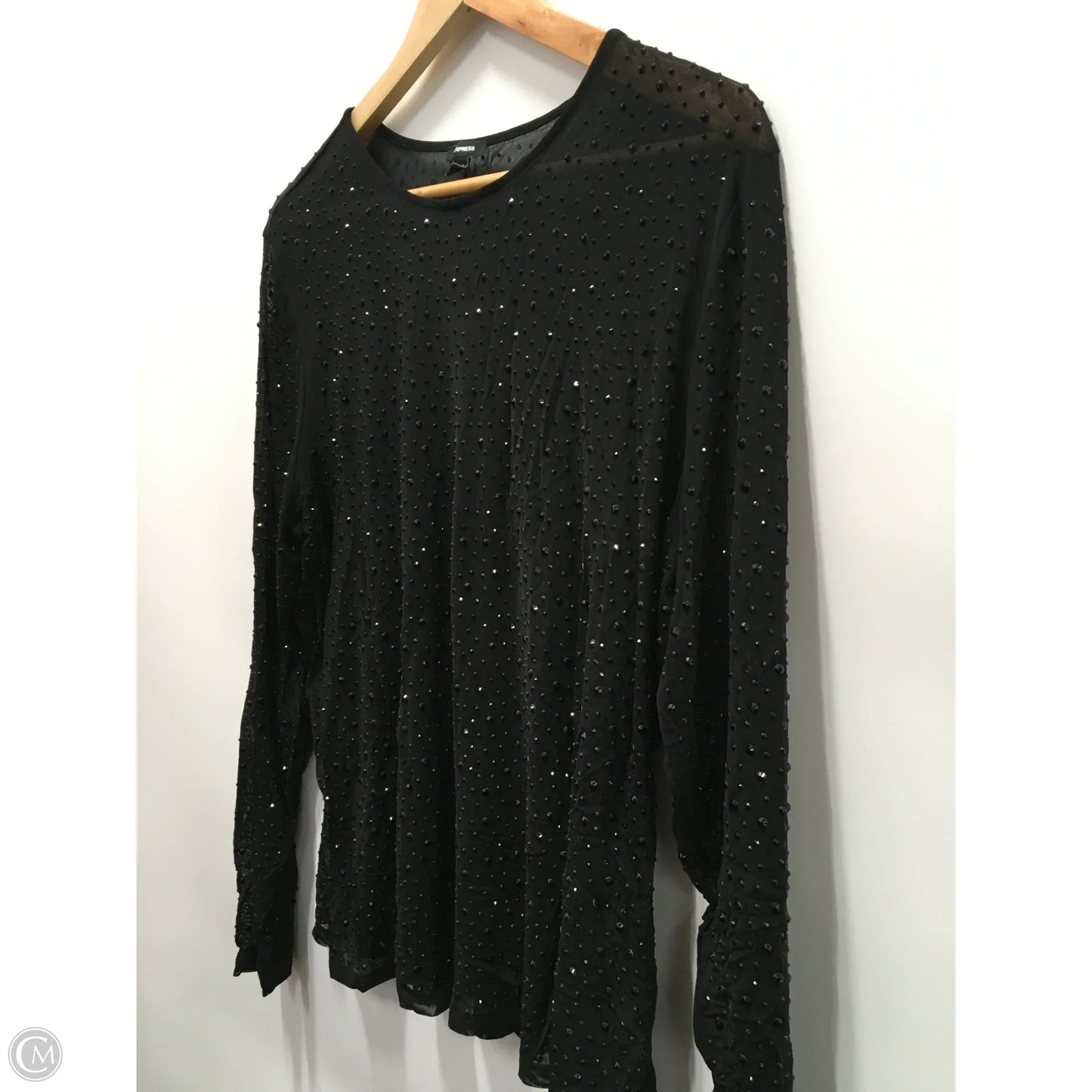 Top Long Sleeve By Express In Black, Size: Xl