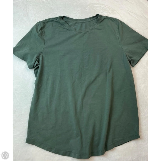 Athletic Top Short Sleeve By Lululemon In Green, Size: M