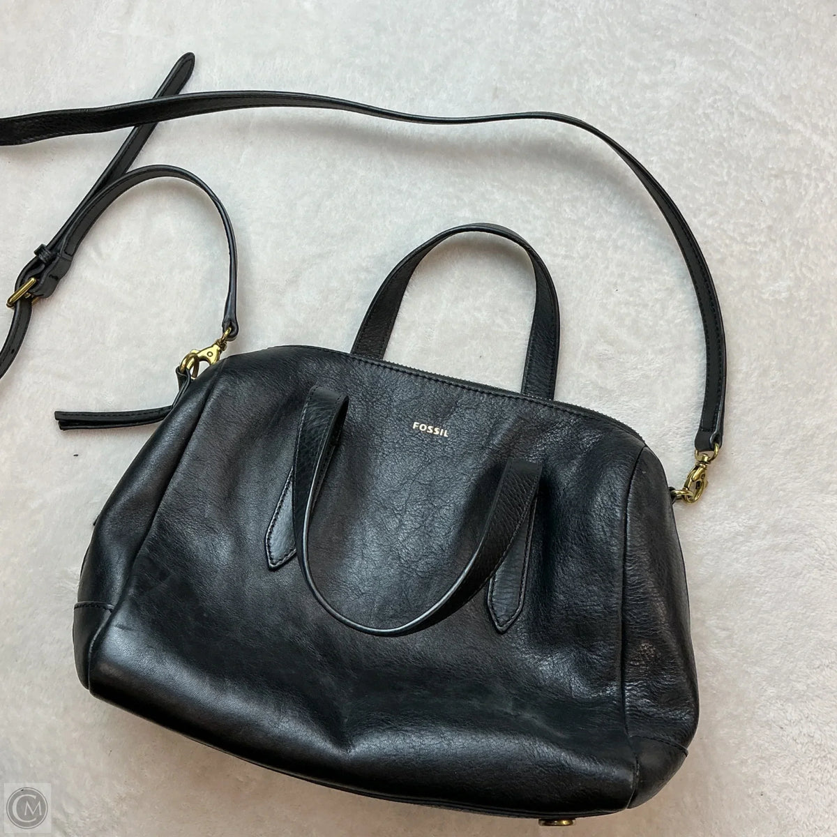 Crossbody Leather By Fossil, Size: Medium