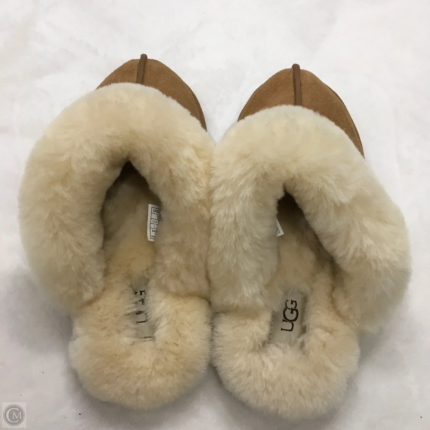 Slippers Designer By Ugg In Brown, Size: 7