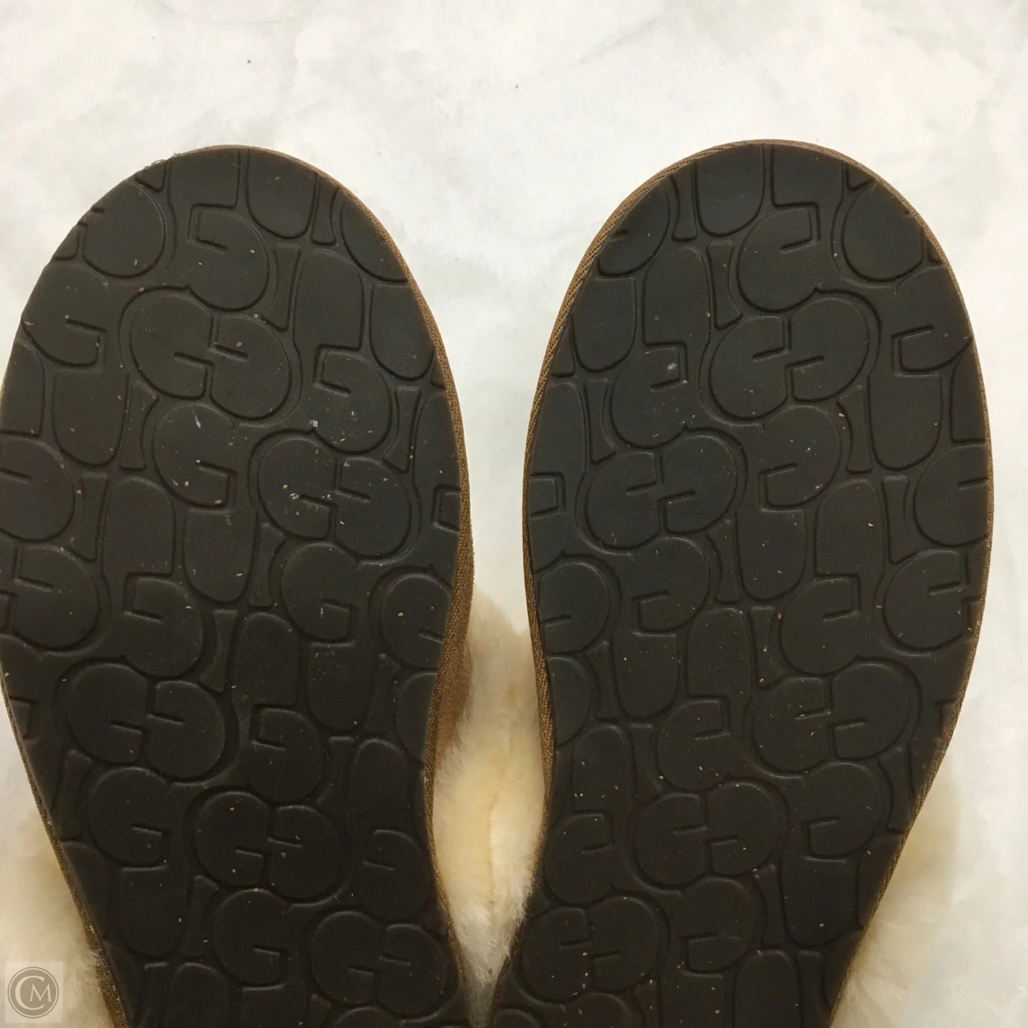 Slippers Designer By Ugg In Brown, Size: 7