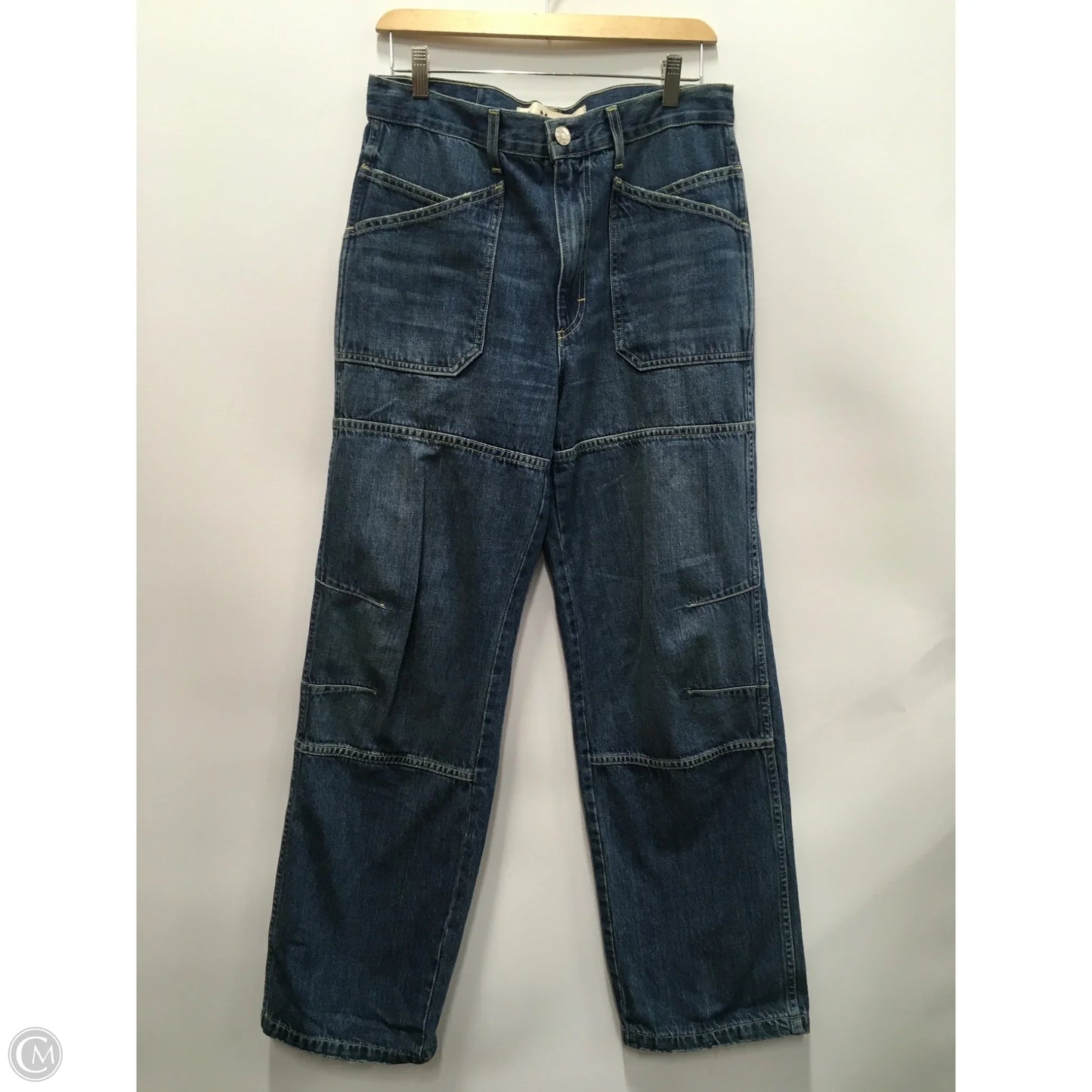 Designer Jeans Wide Leg By Amo In Blue Denim, Size: 6