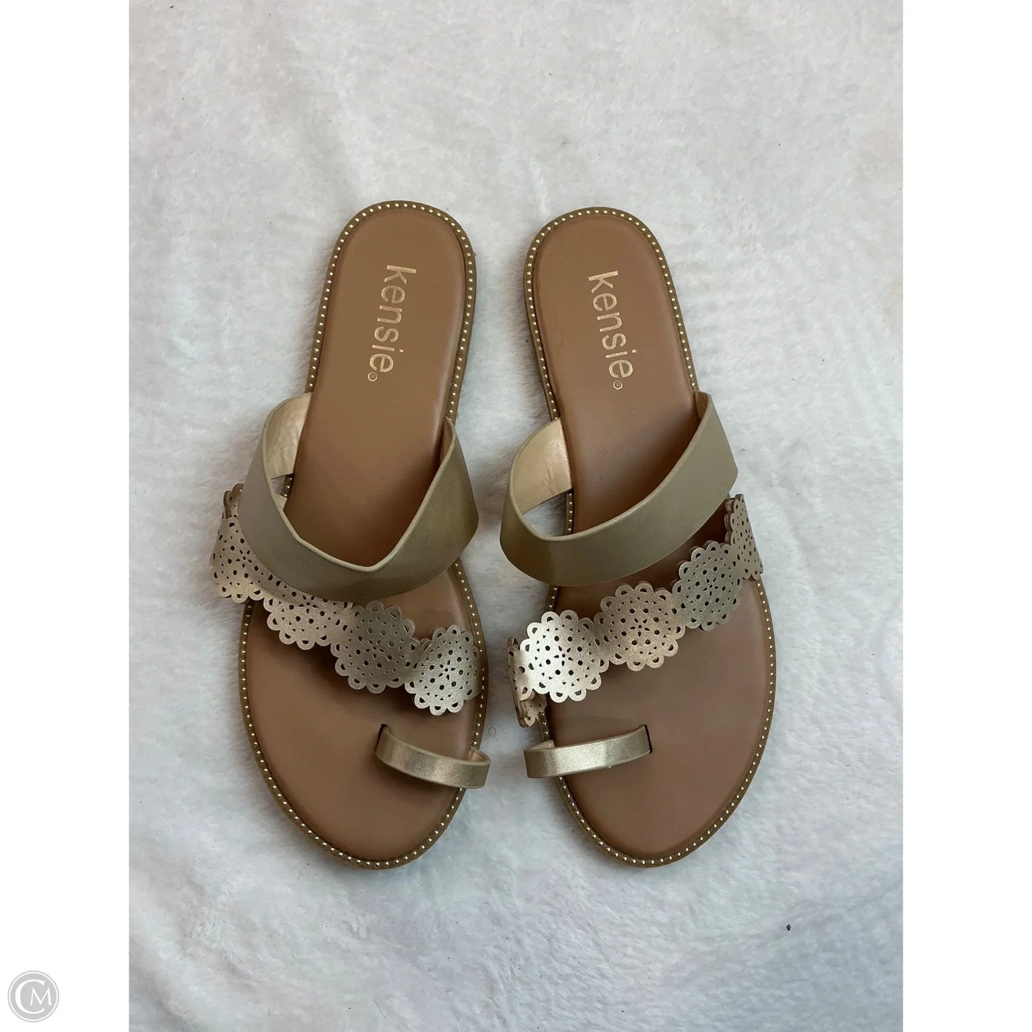 Sandals Flats By Kensie In Brown & Gold, Size: 7.5