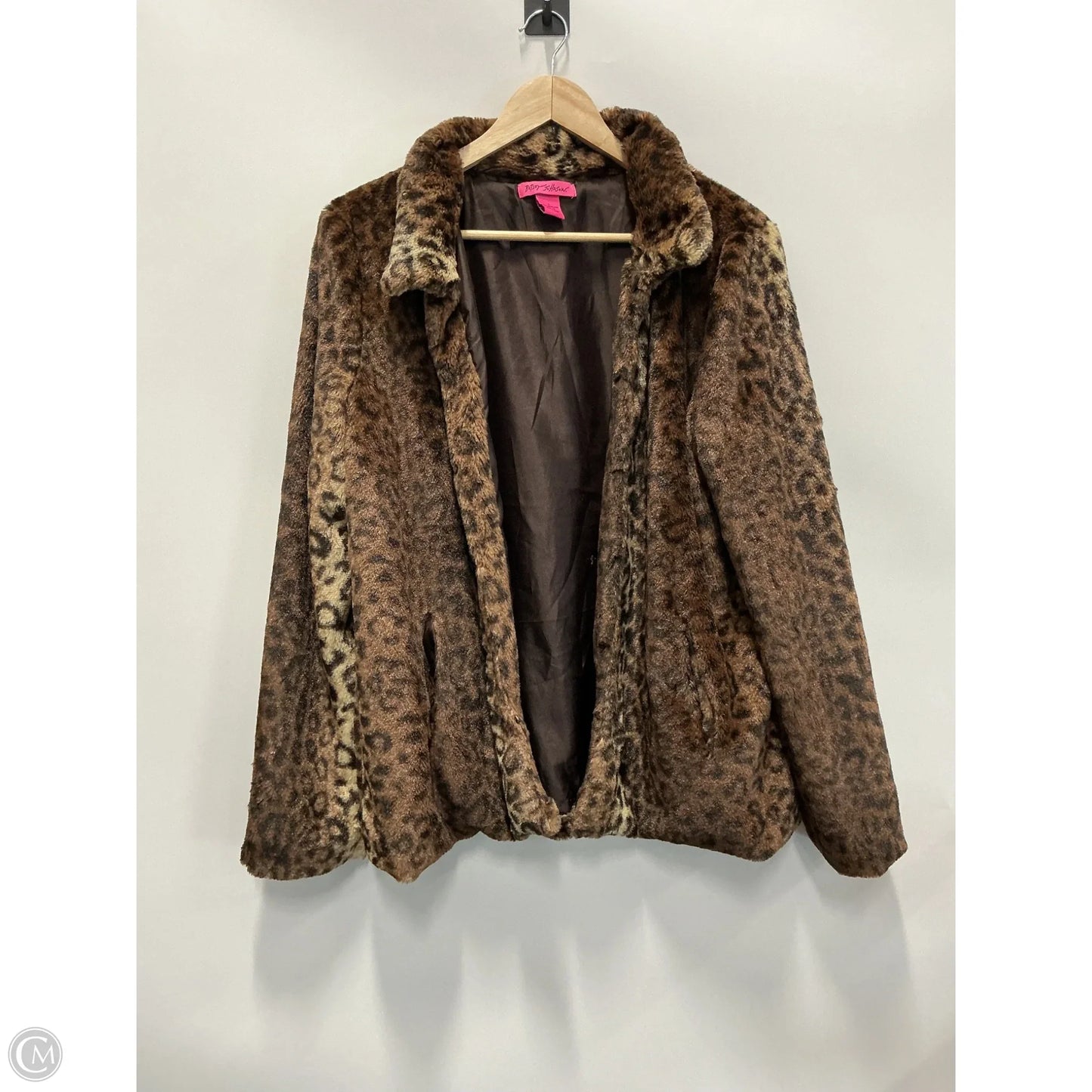 Coat Faux Fur & Sherpa By Betsey Johnson In Animal Print, Size: L