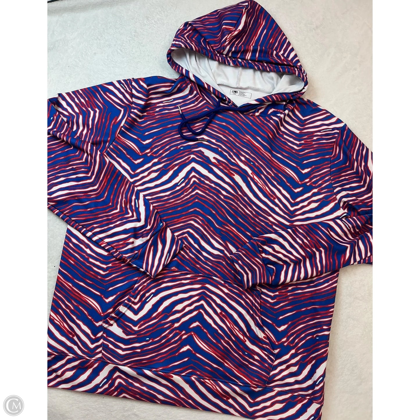 Sweatshirt Hoodie By Clothes Mentor In Blue & Red, Size: L
