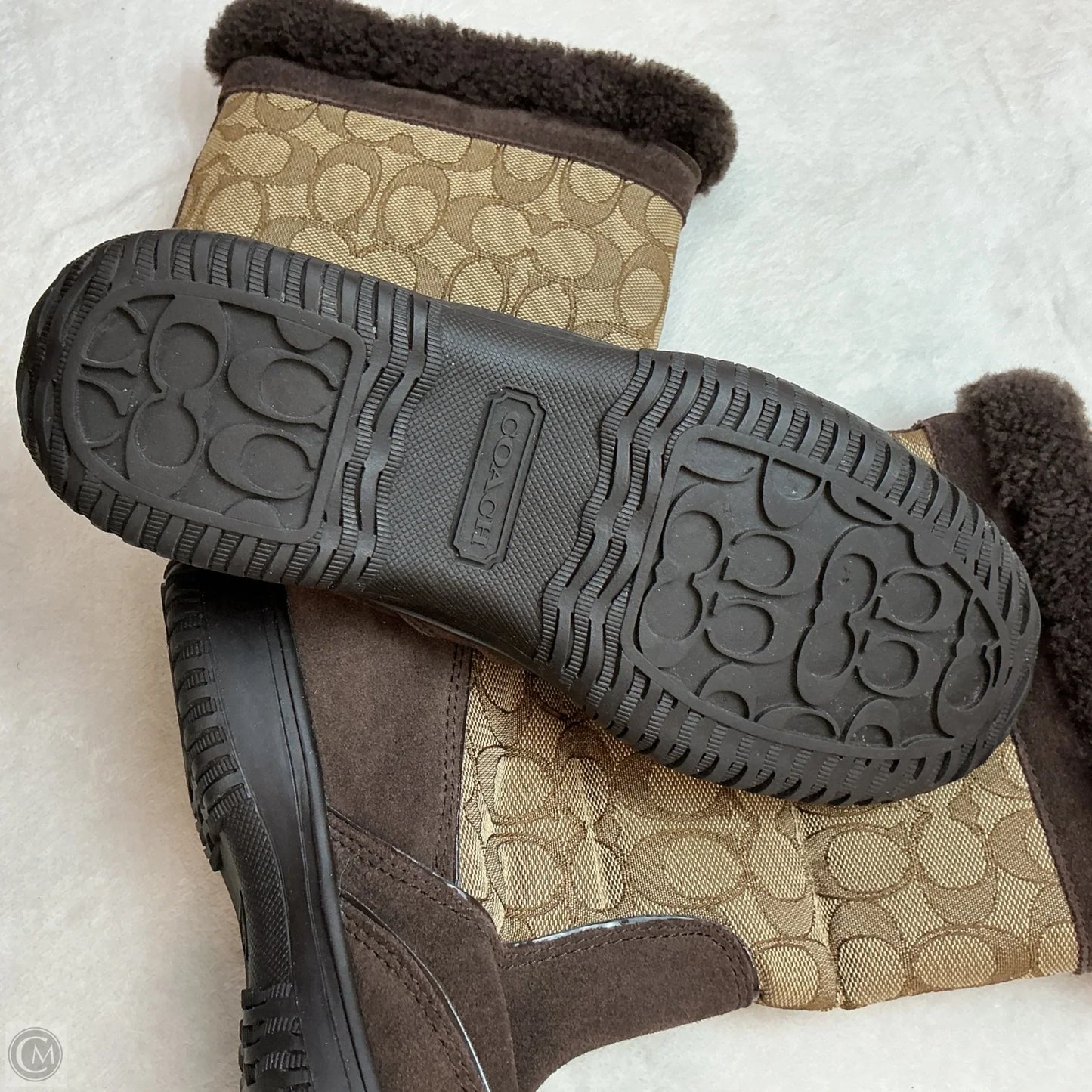 Boots Designer By Coach In Camouflage Print, Size: 6.5