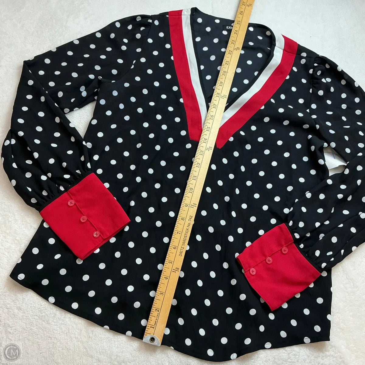 Top Long Sleeve By Express In Polkadot Pattern, Size: Sp