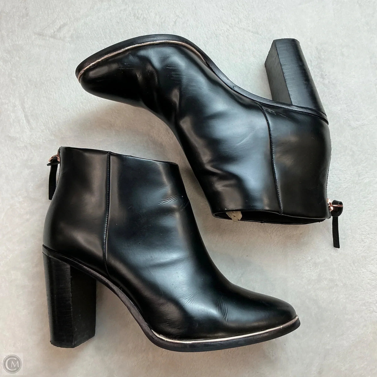 Boots Ankle Heels By Ted Baker In Black, Size: 7.5