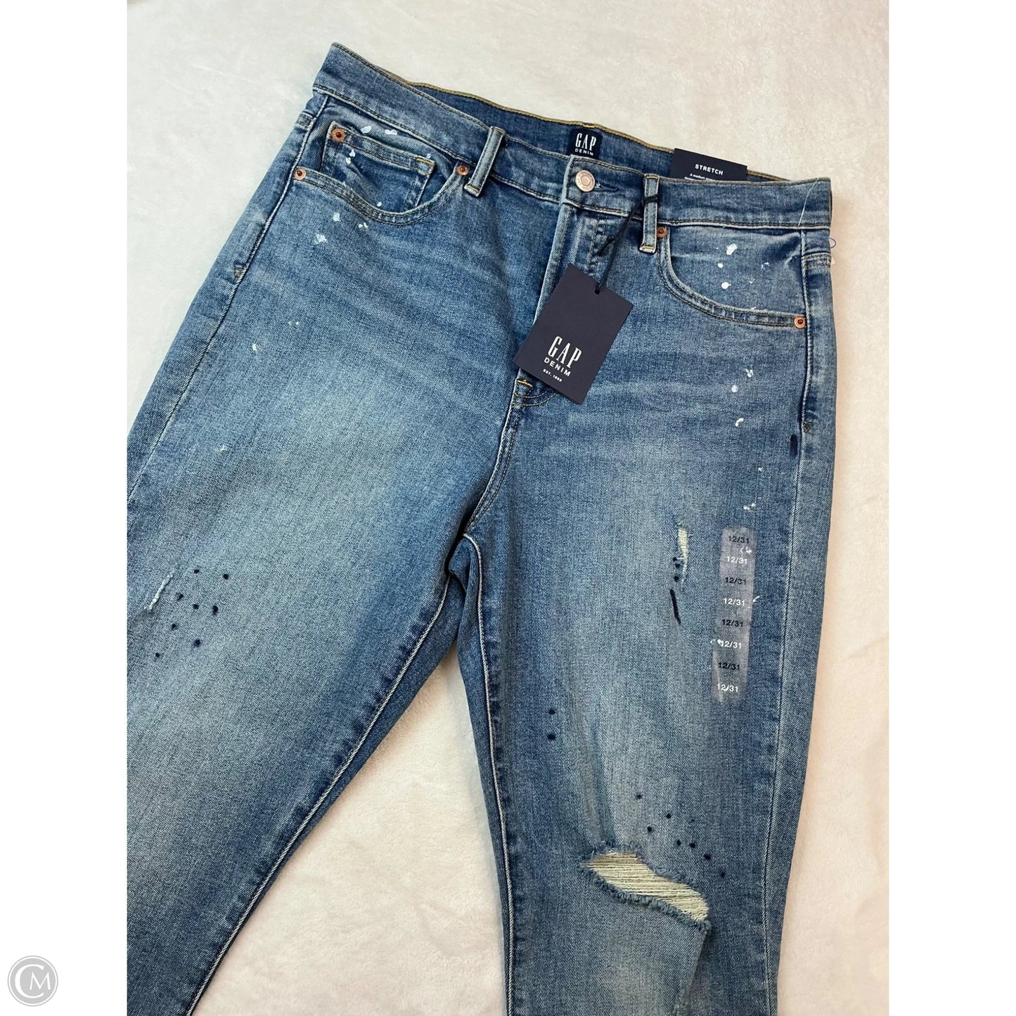 Jeans Skinny By Gap In Blue Denim, Size: 12