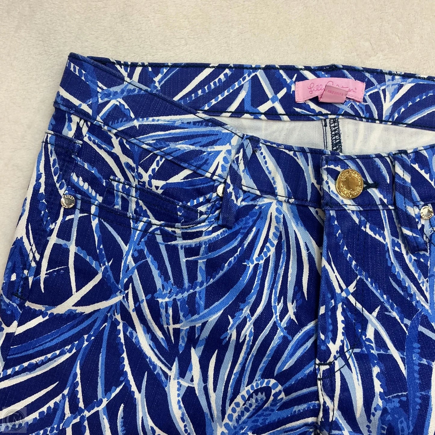 Pants Designer By Lilly Pulitzer In Blue & White, Size: 2