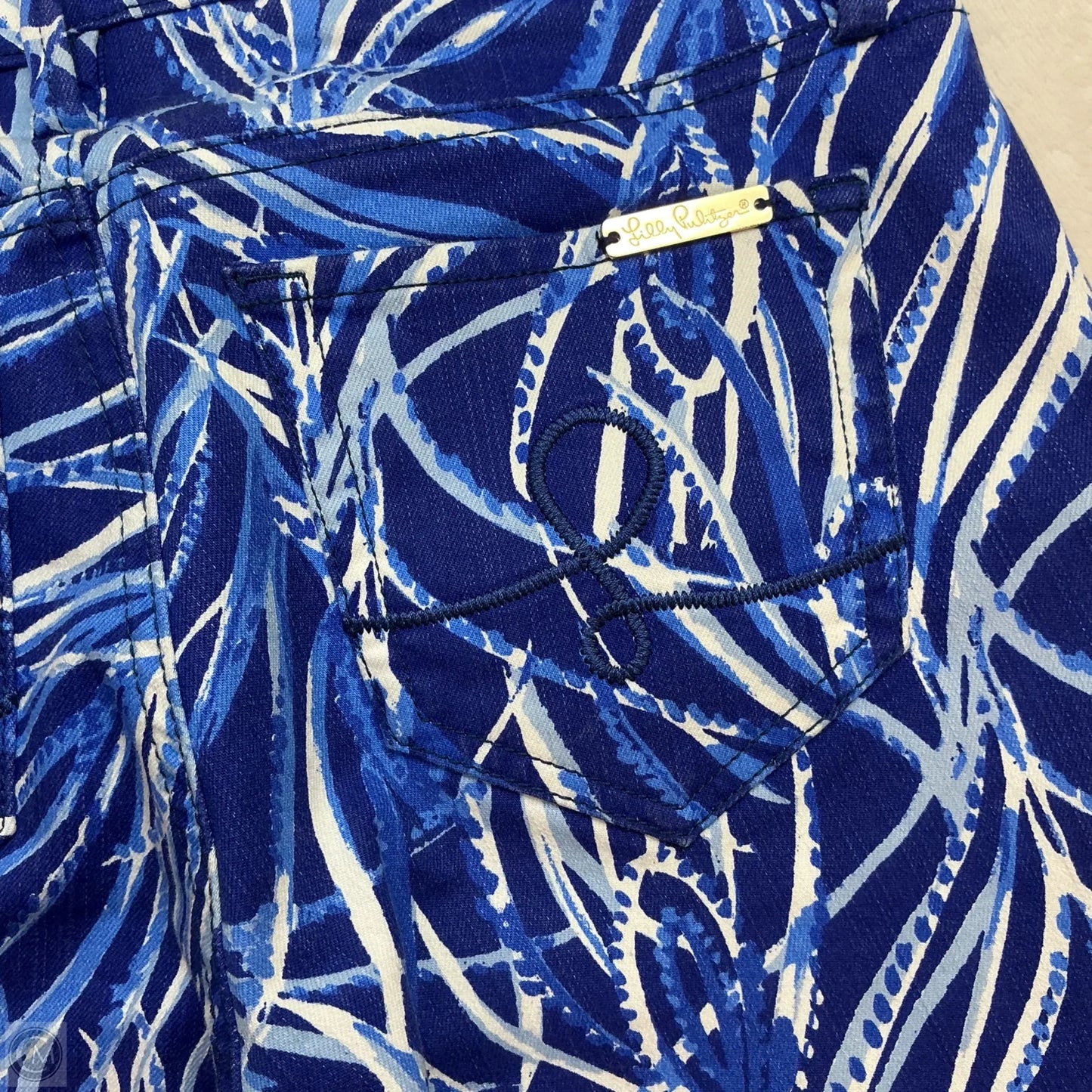 Pants Designer By Lilly Pulitzer In Blue & White, Size: 2