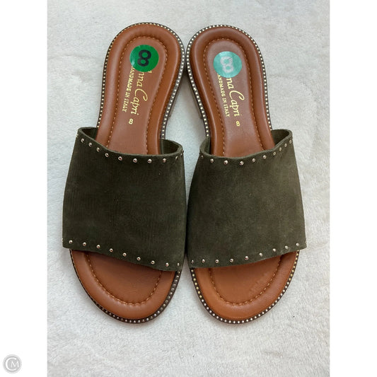 Sandals Flats By Clothes Mentor In Green, Size: 8