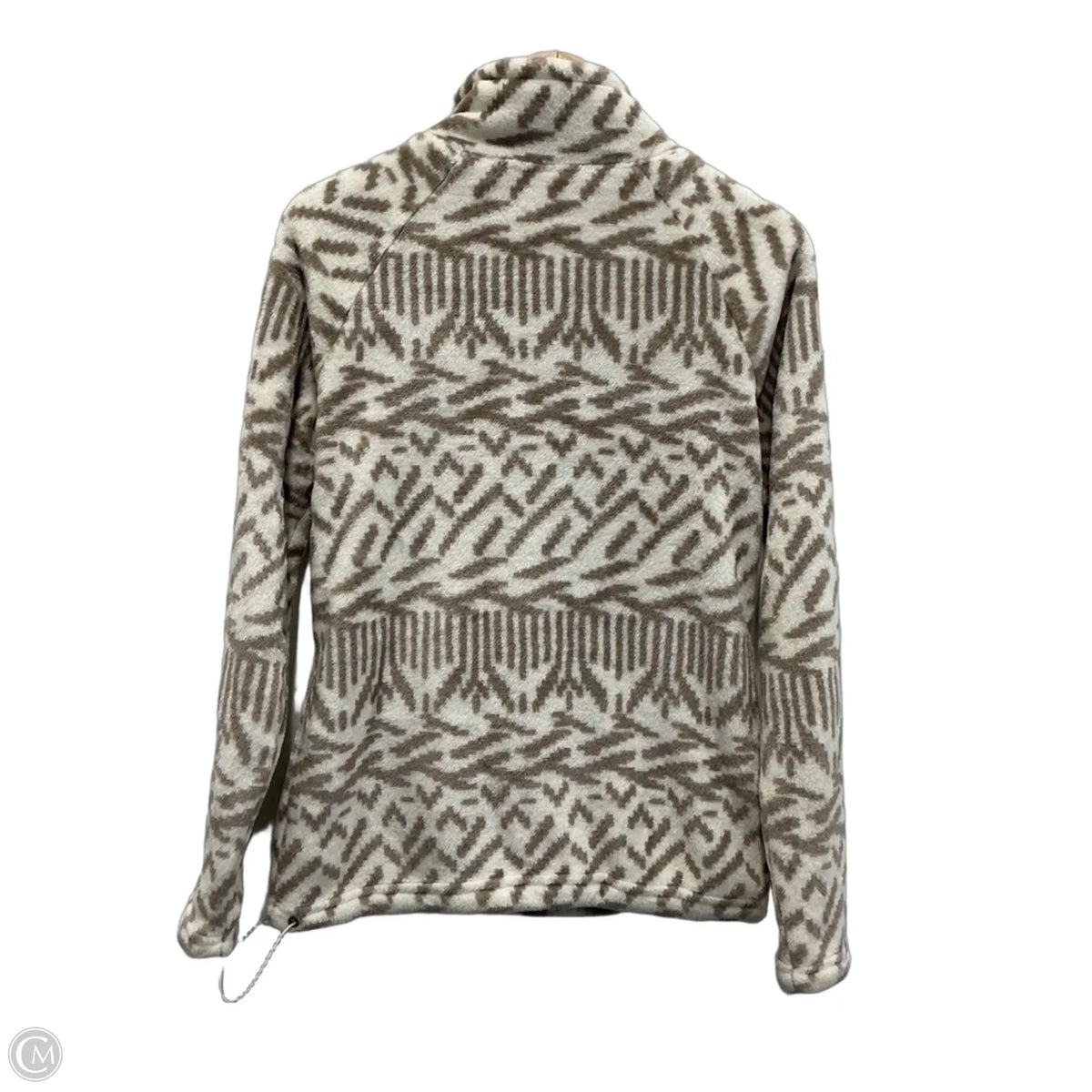 Jacket Fleece By Eddie Bauer In Grey & White, Size: M