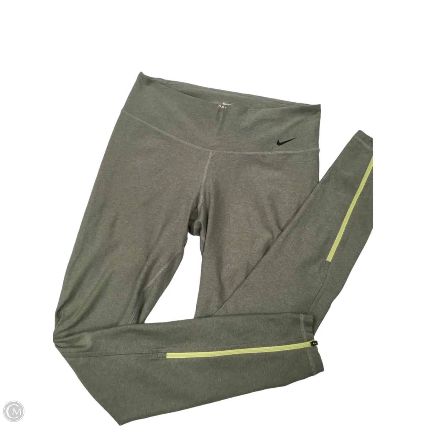 Athletic Leggings By Nike In Grey, Size: M