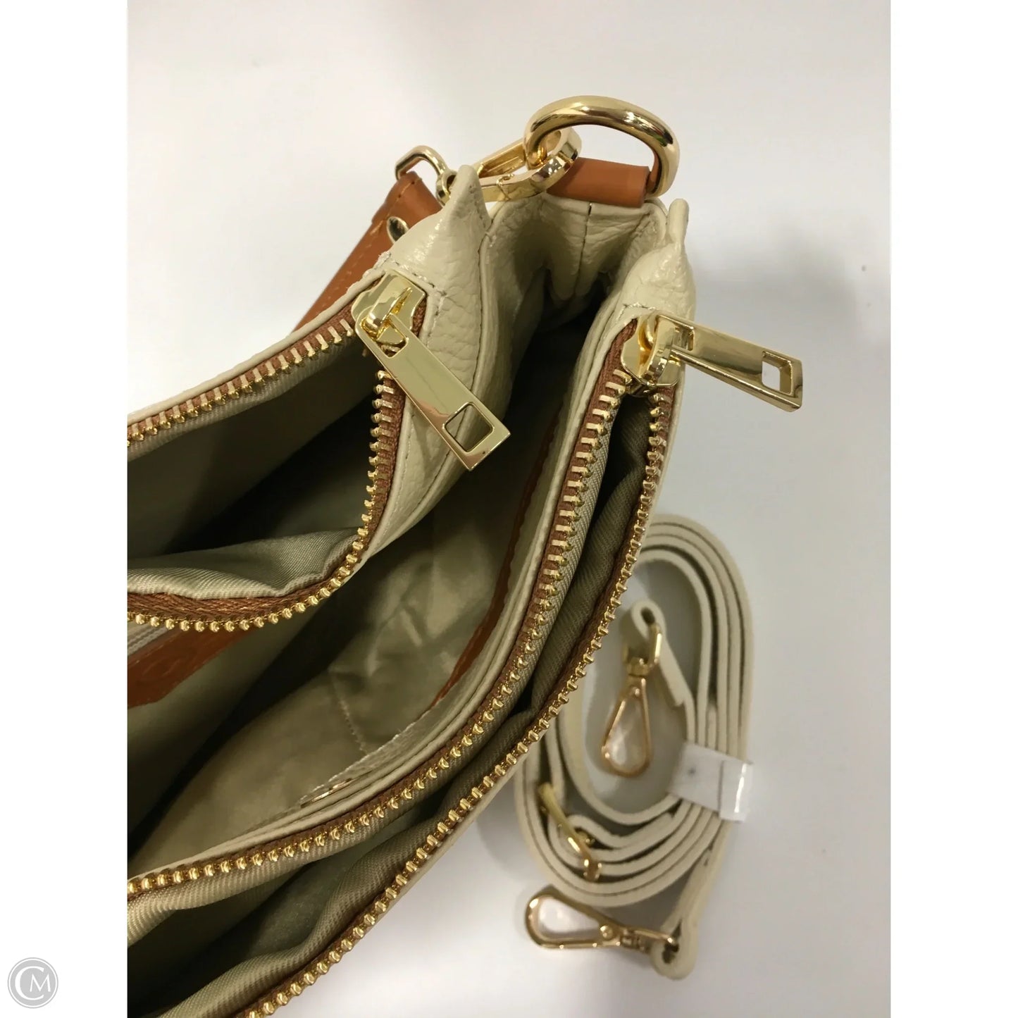 Handbag Leather By Valentina, Size: Small