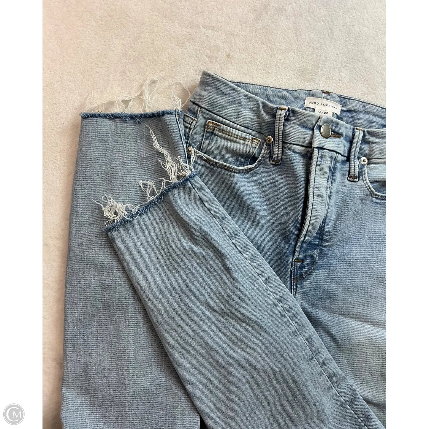 Jeans Skinny By Good American In Blue, Size: 0