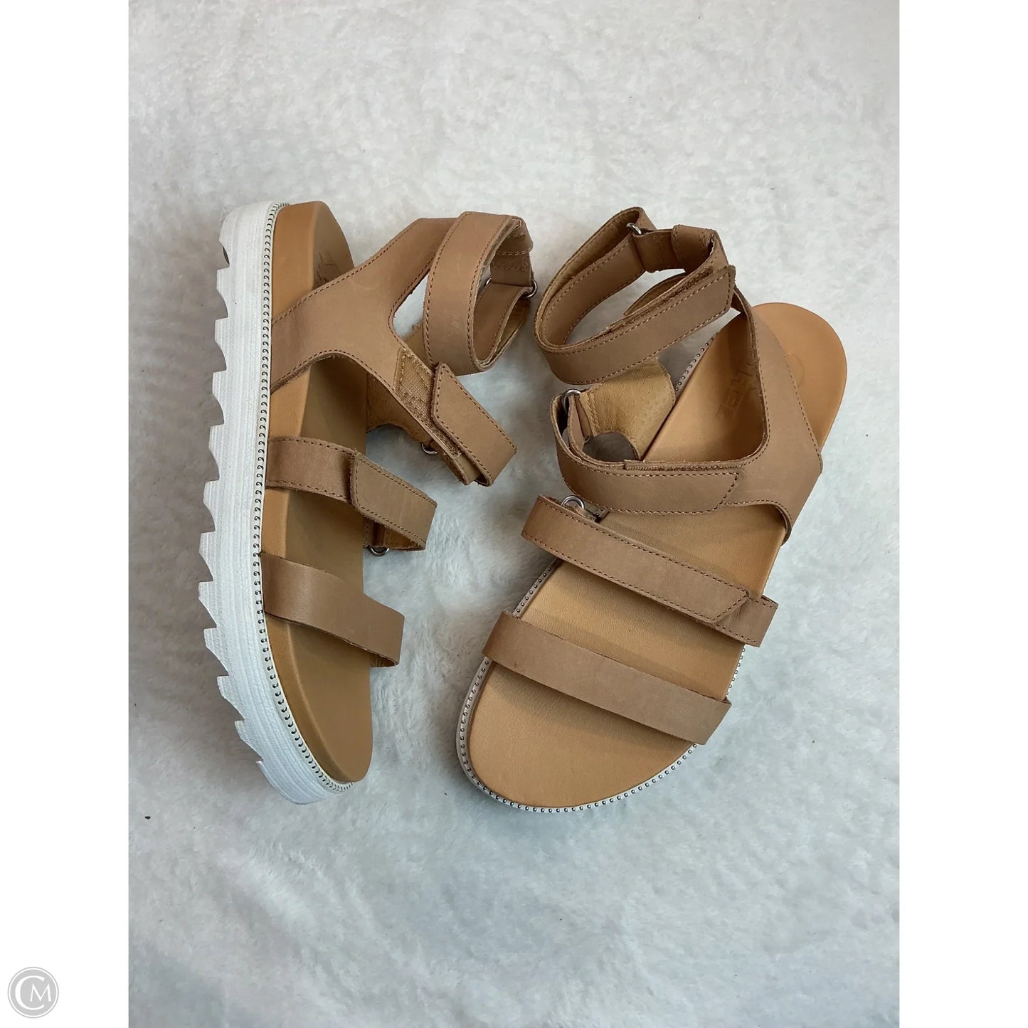 Sandals Flats By Sorel In Brown & White, Size: 8