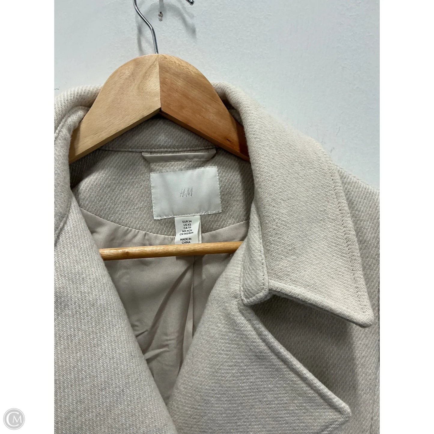 Coat Peacoat By H&m In Grey, Size: Xs