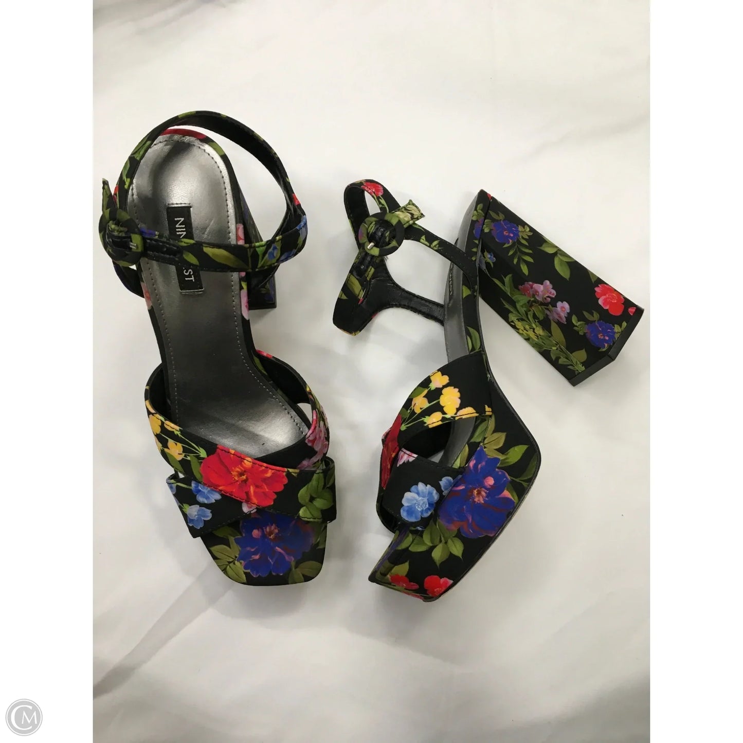 Shoes Heels Block By Nine West In Floral Print, Size: 8.5