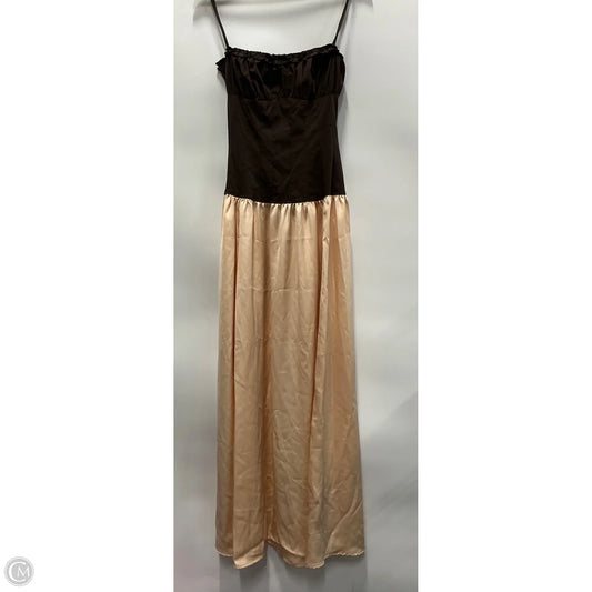 Dress Casual Maxi By Anthropologie In Brown & Cream, Size: 6